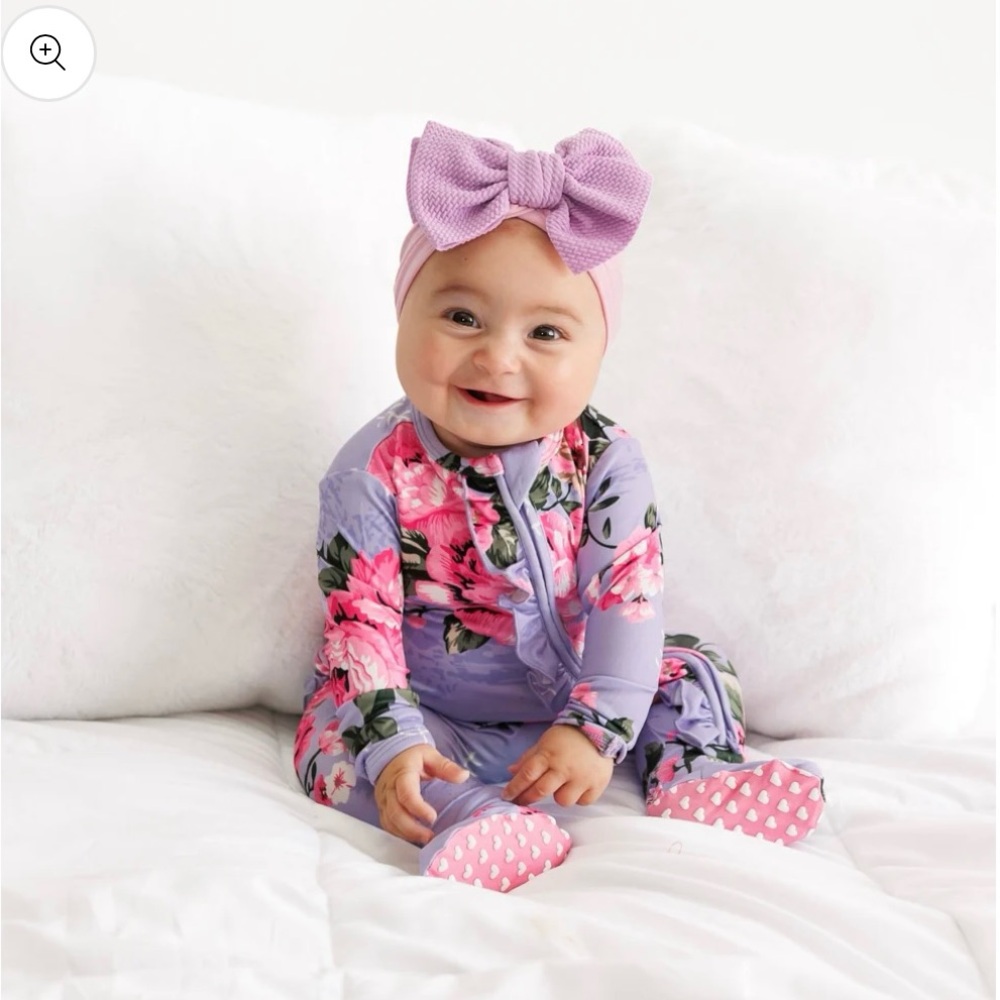 Charming Floral Kids Pajama Set in Lavender